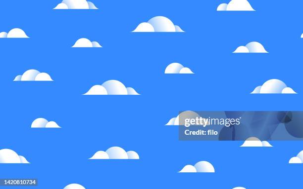 seamless repeating clouds abstract sky cloudscape background - clouds from aircraft point of view stock illustrations