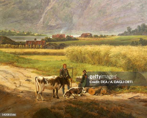 Norwegian farmers by Johan Christian Clausen Dahl , Norway 19th century.