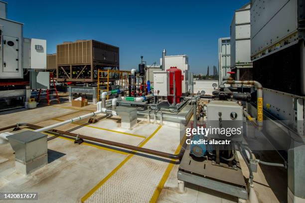 rooftop hvac installation - membrane stock pictures, royalty-free photos & images