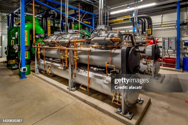 refrigeration compressors and plumbing - air compressor stock pictures, royalty-free photos & images