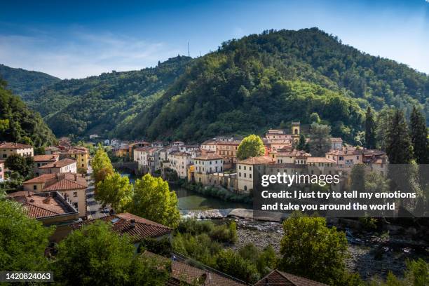 bagni di lucca in the lima valley - lucca province, tuscany, italy - lucca stock-fotos und bilder