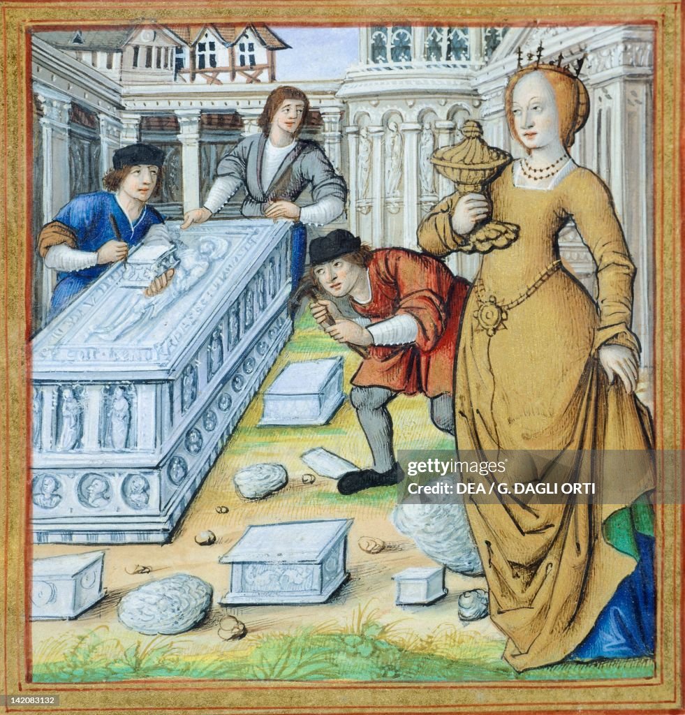 Artemisia puts her husband's ashes in his tomb