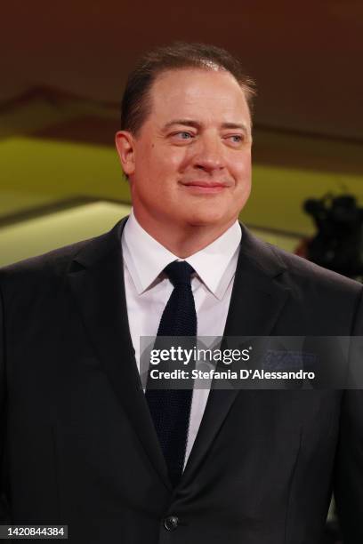 Brendan Fraser attends "The Whale" red carpet at the 79th Venice International Film Festival on September 04, 2022 in Venice, Italy.