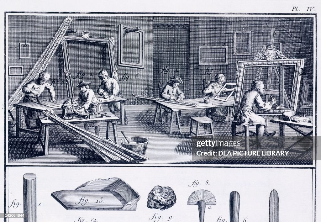 Plate showing wood workshop and tools