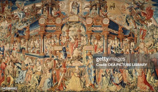 Divine Wisdom, 16th century tapestry by Pieter van Aelst based on a cartoon by Bernaert van Orley, manufacture of Brussels, from the series Honors.