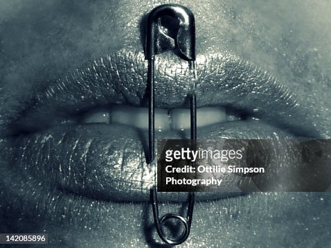 Safety Pin Lips High-Res Stock Photo - Getty Images