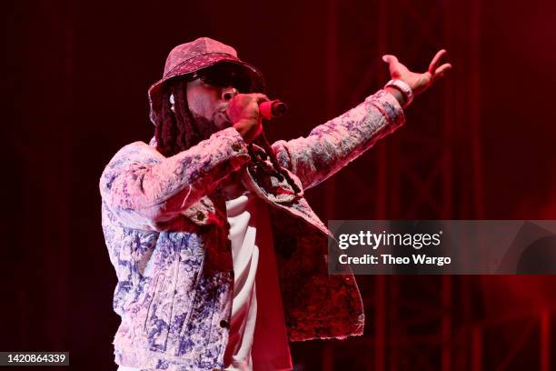 Burna Boy performs onstage during 2022 Made In America at Benjamin Franklin Parkway on September 04, 2022 in Philadelphia, Pennsylvania.