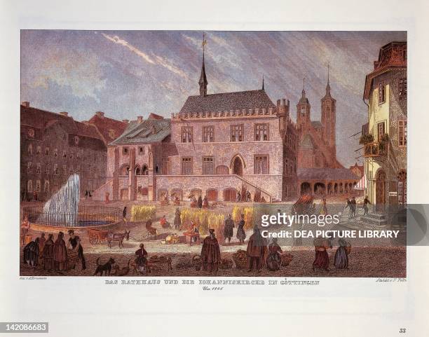 Square in Goettingen, Germany 19th Century.
