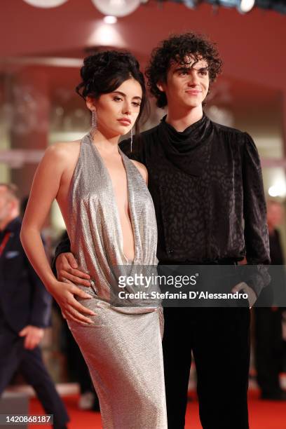 Jack Dylan Grazer and Morgan Cohen attend "The Whale" red carpet at the 79th Venice International Film Festival on September 04, 2022 in Venice,...