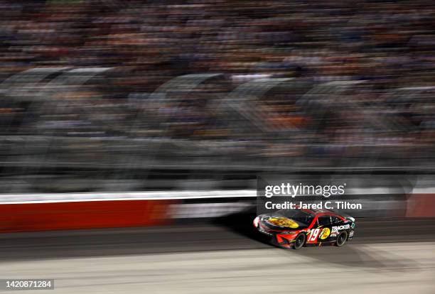 Martin Truex Jr., driver of the Bass Pro Shops Toyota, drives during the NASCAR Cup Series Cook Out Southern 500 at Darlington Raceway on September...