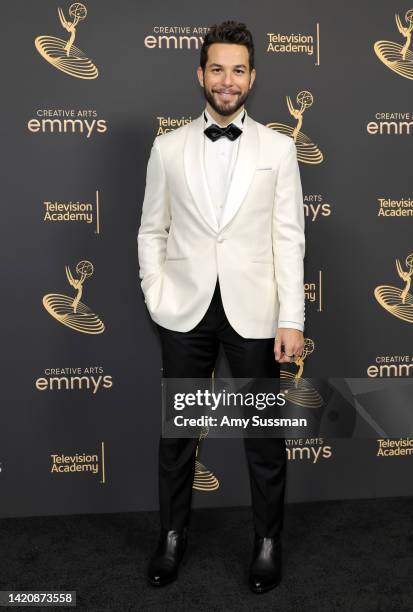 Skylar Astin attends the 2022 Creative Arts Emmys at Microsoft Theater on September 04, 2022 in Los Angeles, California.