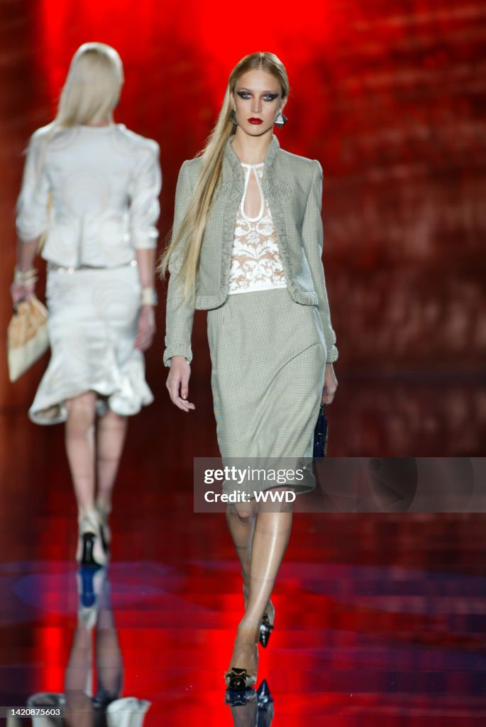 Models 2003 A model walks down the runway at the Spring 2003 Valentino show in ...