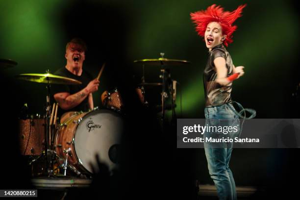 Hayley Williams singer member of the band Paramore performs live on stage on November 1, 2014 in Sao Paulo, Brazil.