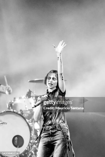 Hayley Williams singer member of the band Paramore performs live on stage on November 1, 2014 in Sao Paulo, Brazil.