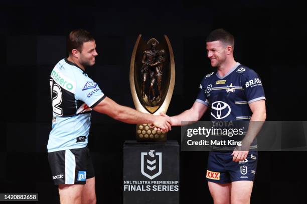 Captains participating in the 2022 NRL Finals Series Wade Graham of the Cronulla-Sutherland Sharks and Chad Townsend of the North Queensland Cowboys...