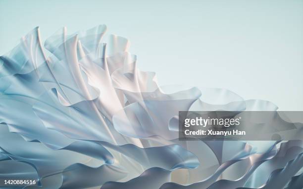 layered waves and curves pattern abstract background - sheer fabric fotografías e imágenes de stock