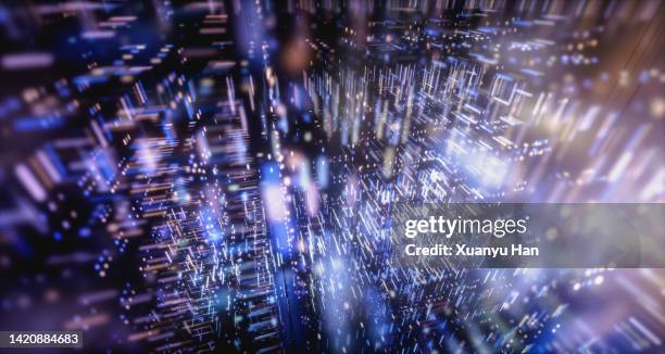 3d rendering: fast flowing technology lines - big tech illustration stock pictures, royalty-free photos & images