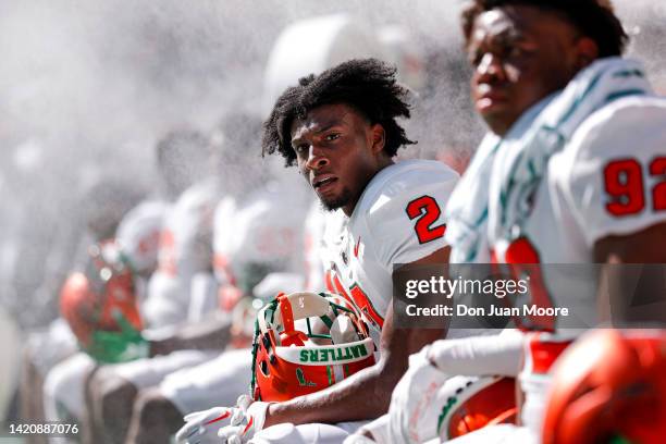 Defensive Back Javan Morgan of the Florida A&M Rattlers looks on from the sidelines during the Orange Blossom Classic Game against the Jackson State...