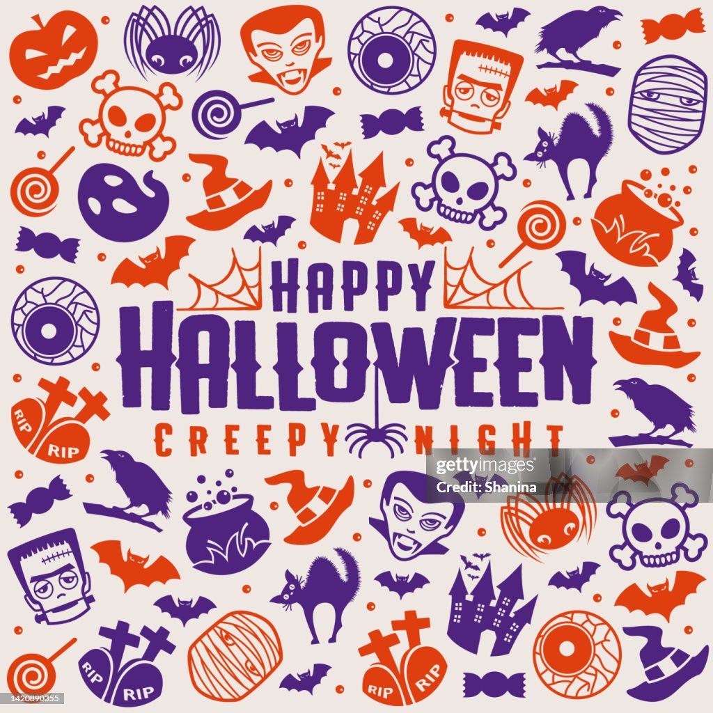 Halloween quadratisches Kartendesign - v1