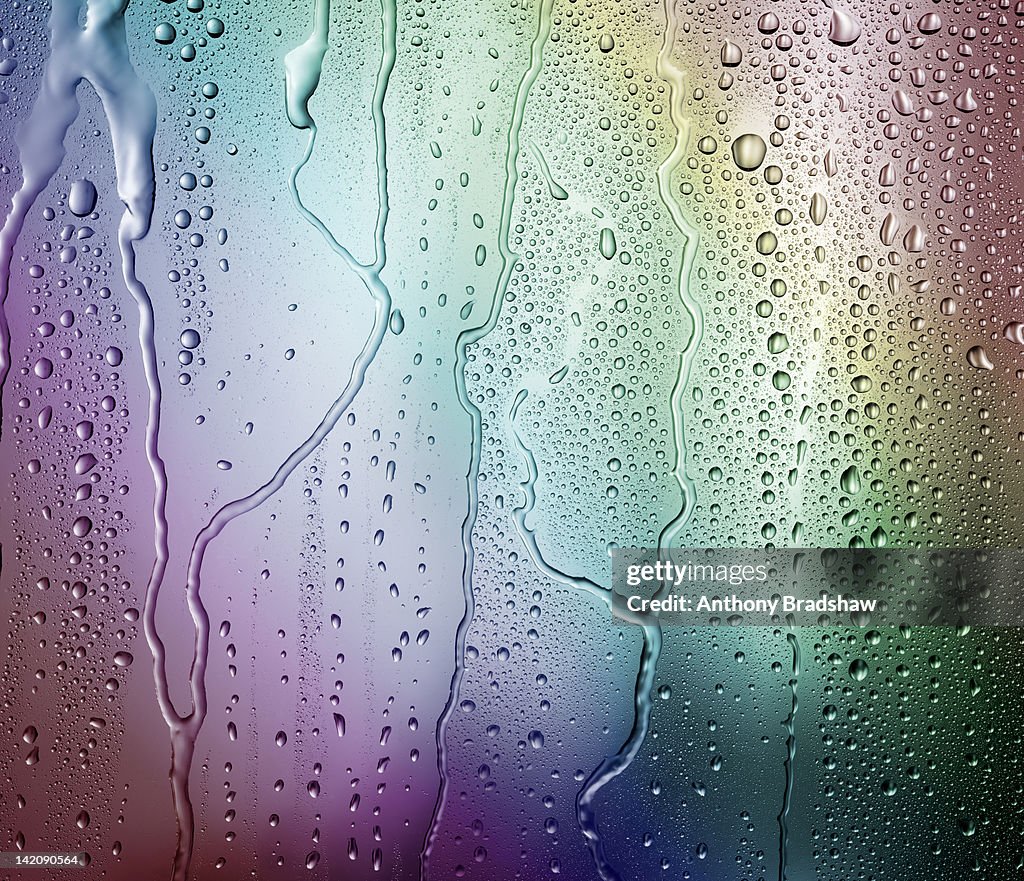 Rainbow coloured condensation