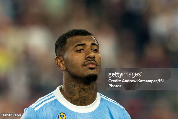 Thiago Andrade of New York City FC before a game between New York City FC and New England Revolution at Gillette Stadium on September 4, 2022 in...