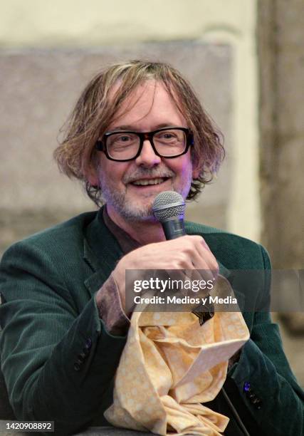 Jarvis Cocker speaks during a Press Conference to present his own book 'Pop Bueno, Pop Malo' at Museo de la Ciudad de Mexico on September 4, 2022 in...