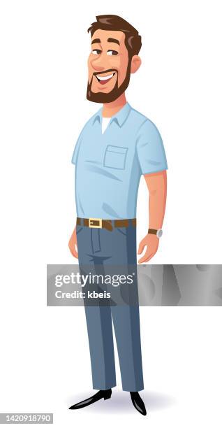 stockillustraties, clipart, cartoons en iconen met cheerful man with beard - baard