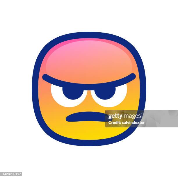 emoticon cute cube - disappointment stock illustrations