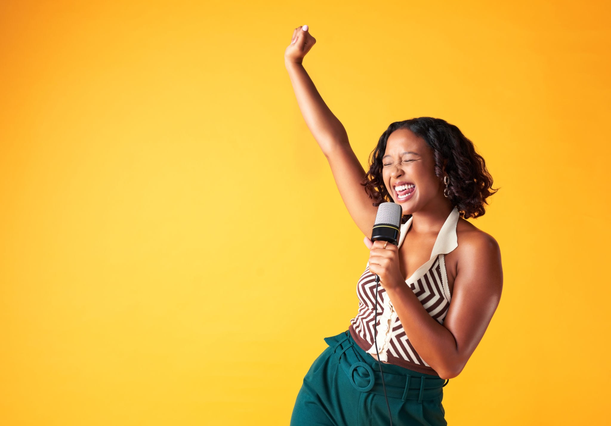 happy people singing