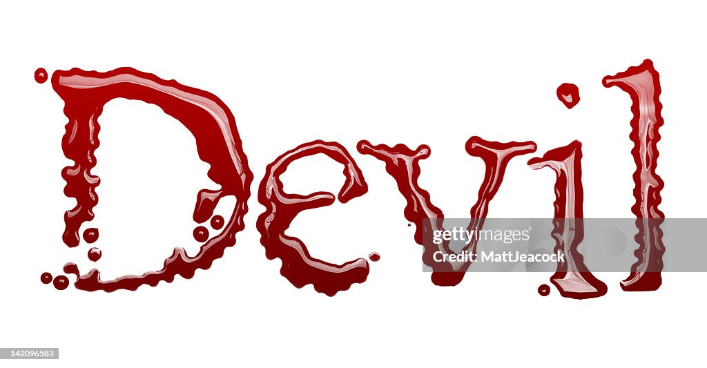 Devil Writing A Check Devil Written In Blood High-Res Stock Photo - Getty Images
