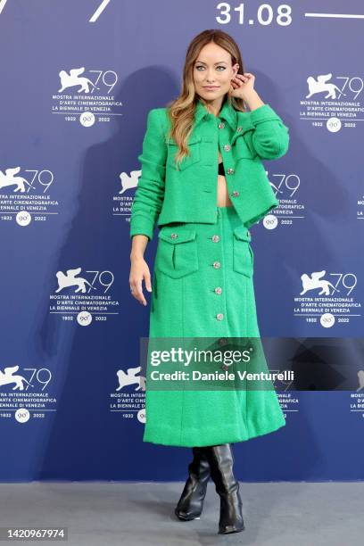 Director Olivia Wilde attends the photocall for "Don't Worry Darling" at the 79th Venice International Film Festival on September 05, 2022 in Venice,...