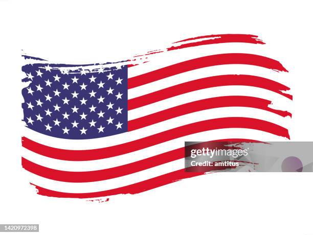stockillustraties, clipart, cartoons en iconen met us flag paint - american flag