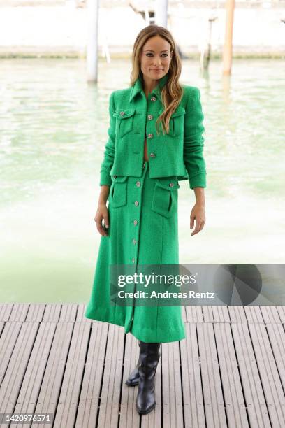 Olivia Wilde arrives for the photocall for "Don't Worry Darling" during the 79th Venice International Film Festival on September 05, 2022 in Venice,...