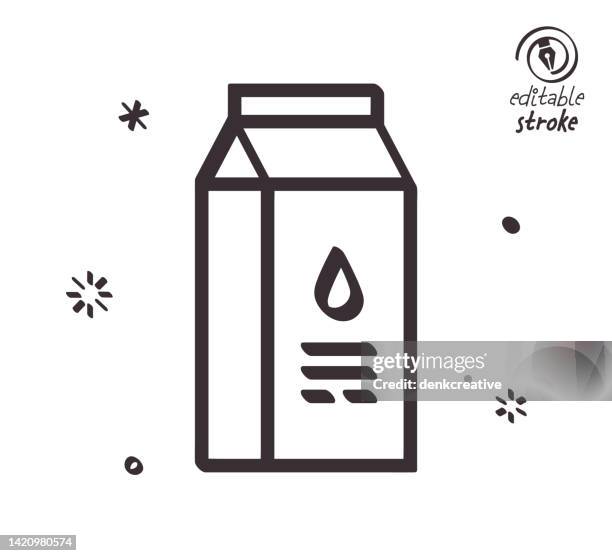 playful line illustration for fruit juice - juice box stock illustrations
