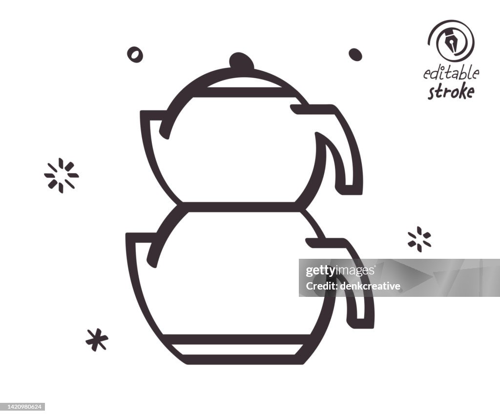 Playful Line Illustration for Turkish Tea