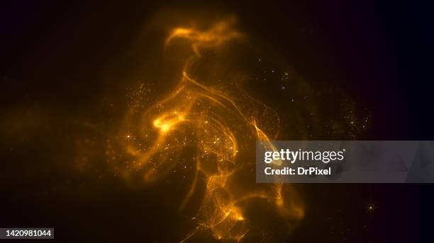 blurry glowing golden particles - stars v heat imagens e fotografias de stock