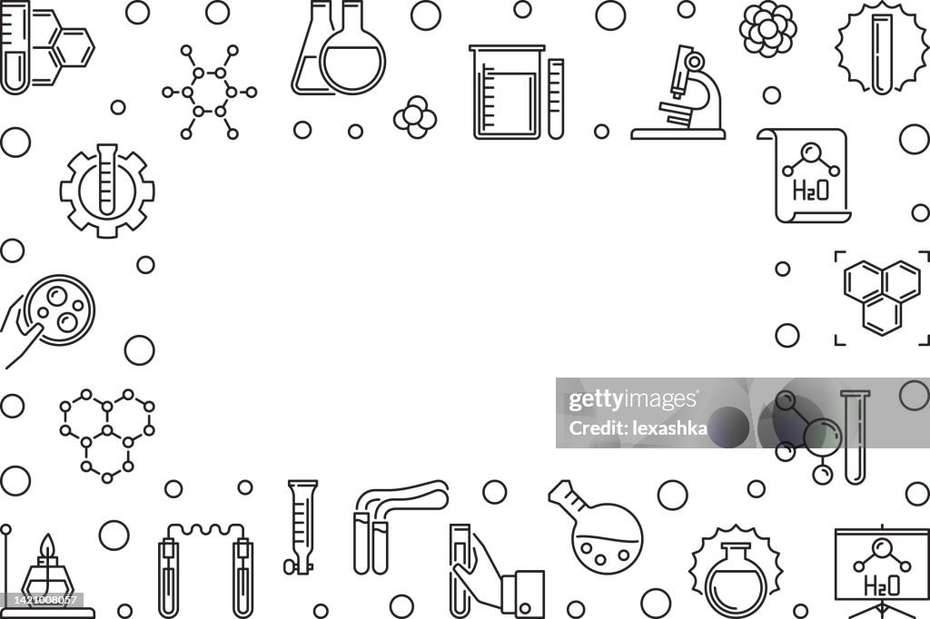 Photo Frame Computer Science Chemistry Science Linear Horizontal Frame Vector Illustration High-Res ...