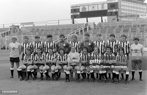 Newcastle United First Team Squad pictured ahead of the 1983/84 Season, back row left to right, Coach Willie McFaul, Steve Carney, Neil McDonald,...