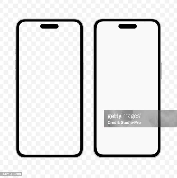 iphoneのモックアップに似た電話テンプレート - 正面から見た図点のイラスト素材／クリップアート素材／マンガ素材／アイコン素材