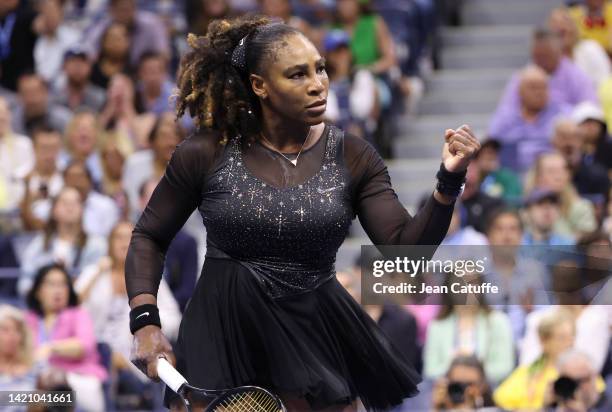 Serena Williams of USA during her last career match against Ajla Tomljanovic of Australia during day 5 of the US Open 2022, 4th Grand Slam event of...