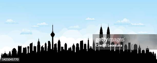 kuala lumpur (all buildings are complete and moveable) - petronas twin towers stock illustrations