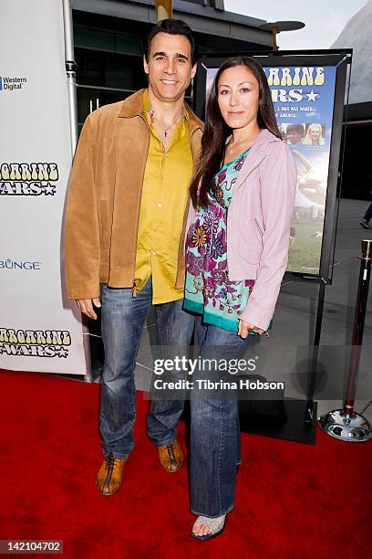 Adrian Paul and Alexandra Tonelli attend the 'Margarine Wars' Los Angeles premiere at ArcLight Hollywood on March 29, 2012 in Hollywood, California.