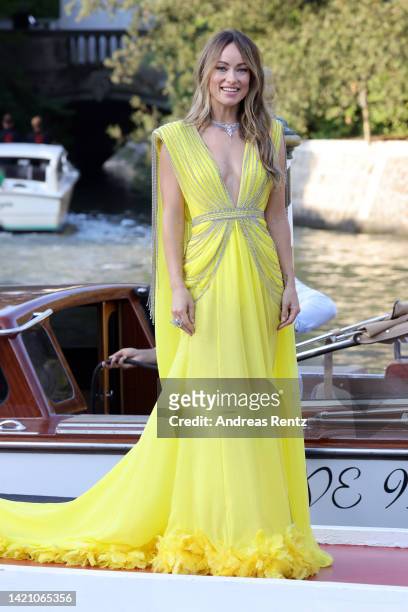 Olivia Wilde arrives at the Hotel Excelsior during the 79th Venice International Film Festival on September 05, 2022 in Venice, Italy.