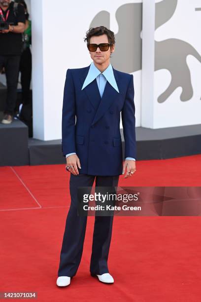 Harry Styles attends the "Don't Worry Darling" red carpet at the 79th Venice International Film Festival on September 05, 2022 in Venice, Italy.