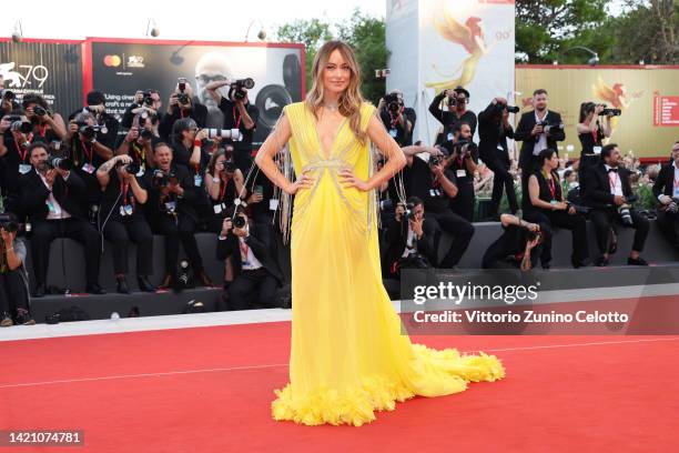 Olivia Wilde attends the "Don't Worry Darling" red carpet at the 79th Venice International Film Festival on September 05, 2022 in Venice, Italy.