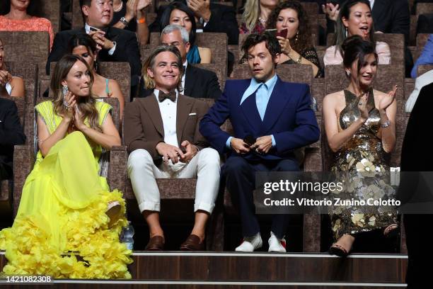 Olivia Wilde, Chris Pine, Harry Styles and Gemma Chan attends the Campari Passion For Film 2022 Award during the 79th Venice International Film...