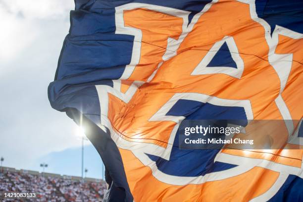 General view of the Auburn Tigers flag during the match up between the Auburn Tigers and the Mercer Bears at Jordan-Hare Stadium on September 03,...