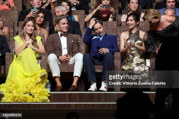 Olivia Wilde, Chris Pine, Harry Styles, Gemma Chan and Florence Pugh attend the Campari Passion For Film 2022 Award during the 79th Venice...