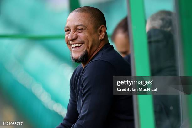 Roberto Carlos, Former Read Madrid player reacts during a training session ahead of their UEFA Champions League group F match against Celtic FC at...
