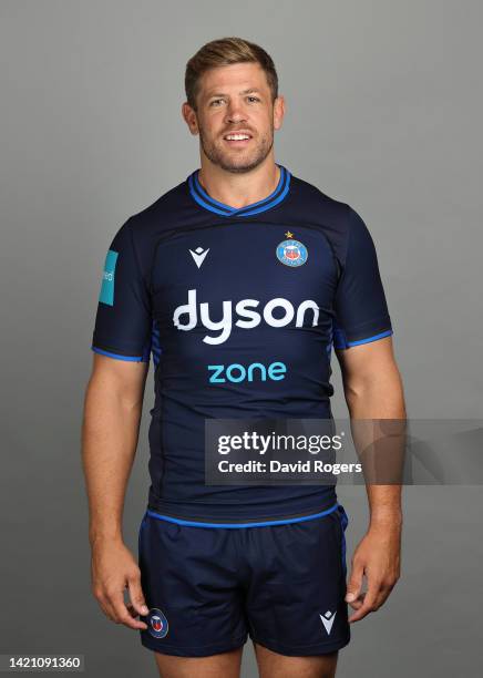 Dave Attwood of Bath Rugby poses for a portrait during the squad photocall for the 2022-2023 Gallagher Premiership Rugby season at Farleigh House on...